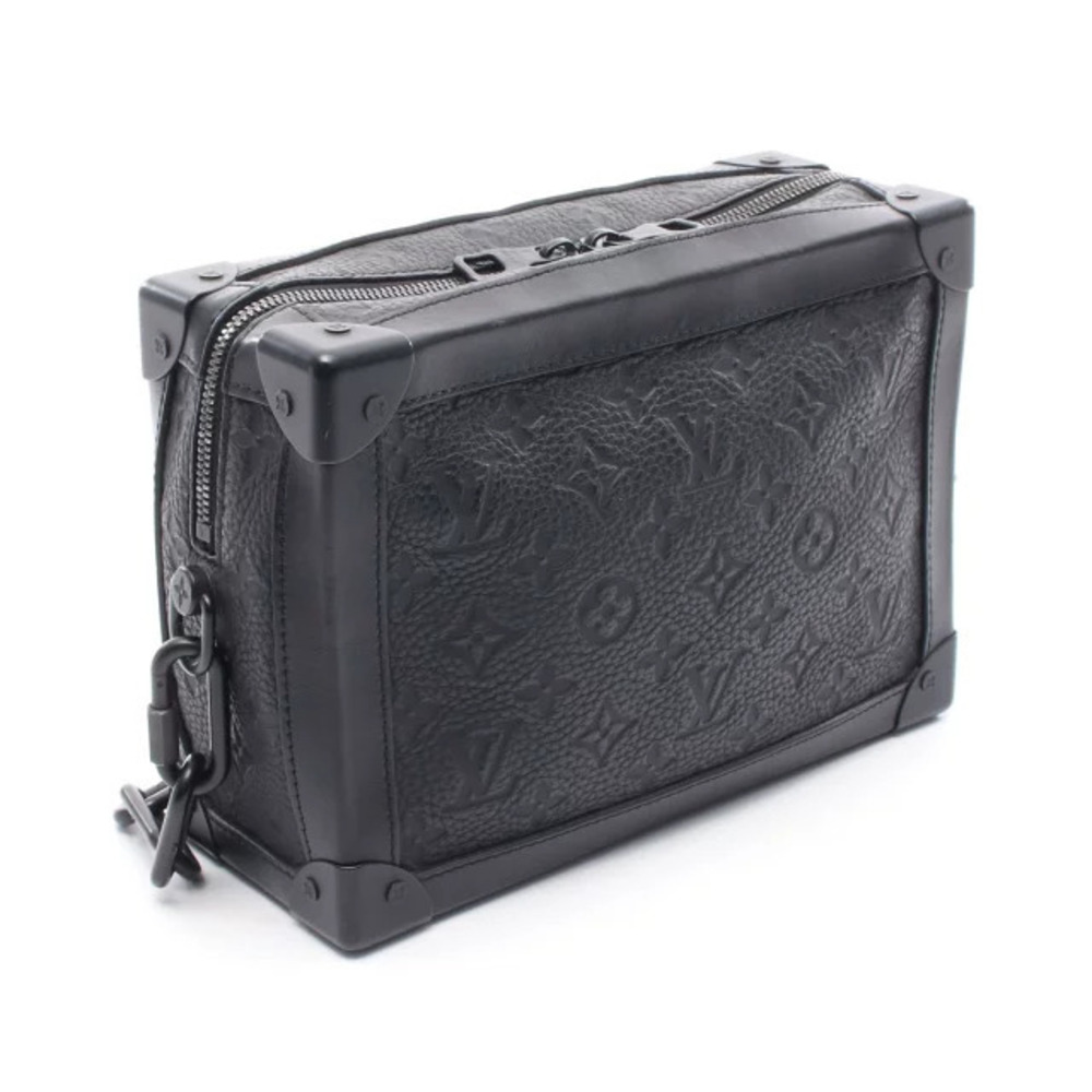 Louis Vuitton Bag Monogram Leather Taurillon Trunk Black Shoulder Soft